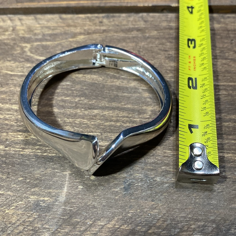 Vintage Robert Lee Morris Film Soho Silver Sculptural Hinged Bangle Bracelet - Picture 16 of 16